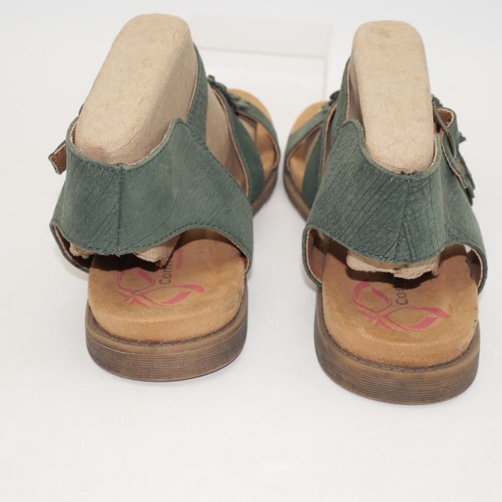 NEW Comfotiva Women's 8.5 Sandals Green Flowers Leather  Buckle - Picture 4 of 12
